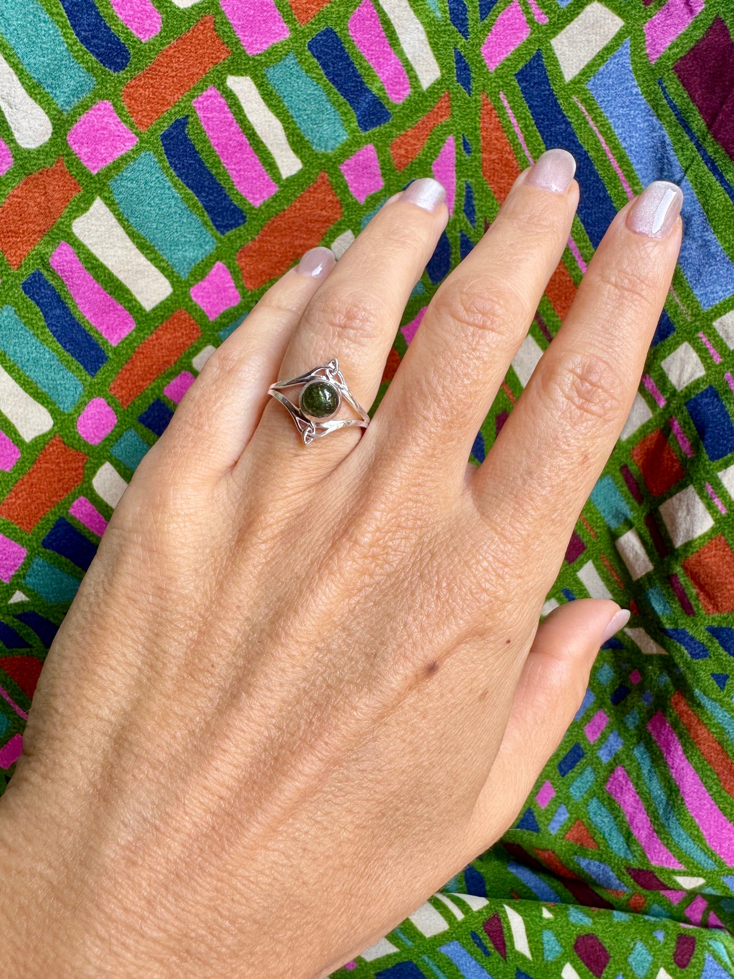 925 silver tourmaline ring size 11/12 - TA48