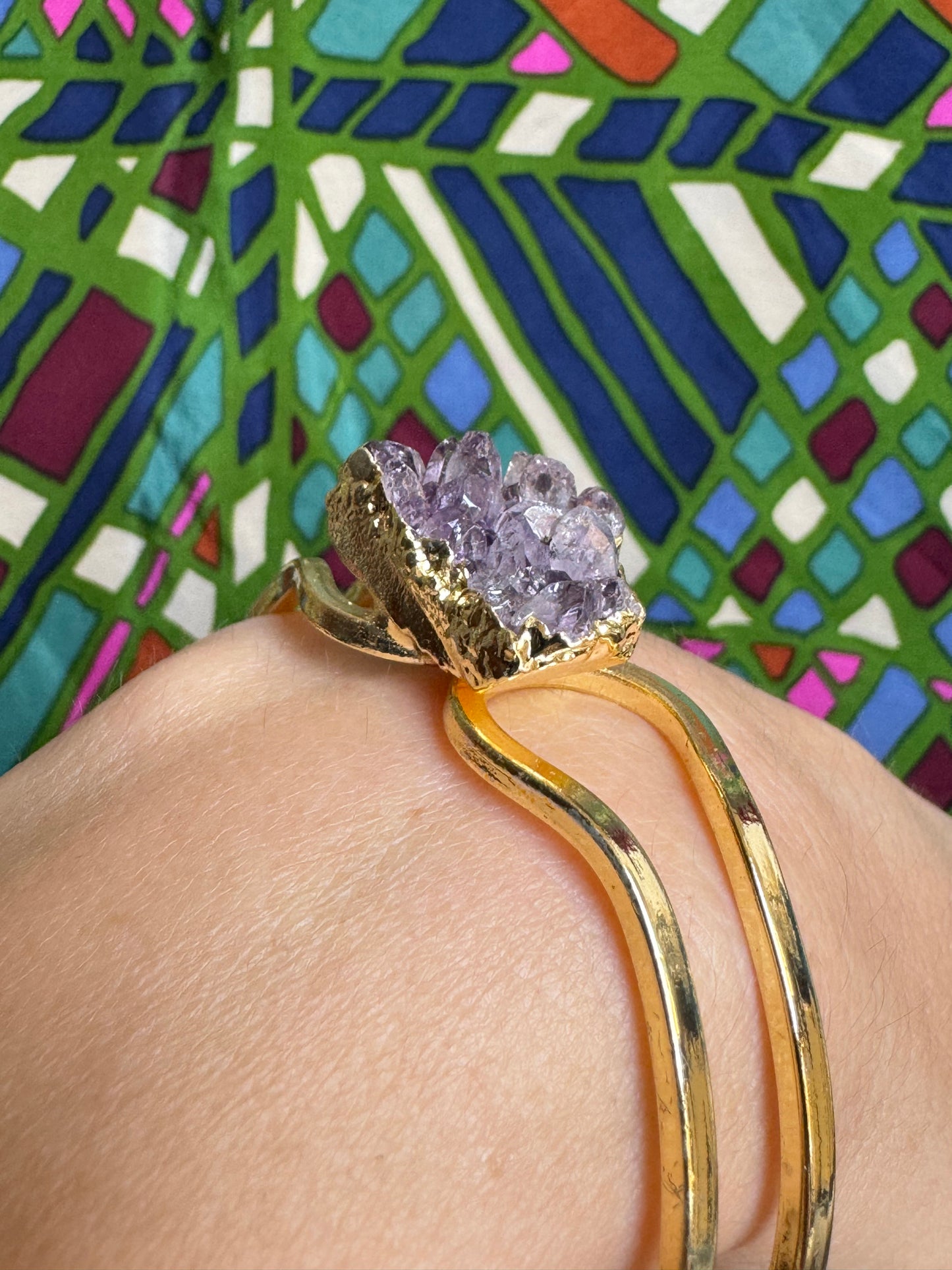 Golden druze amethyst bracelet 3