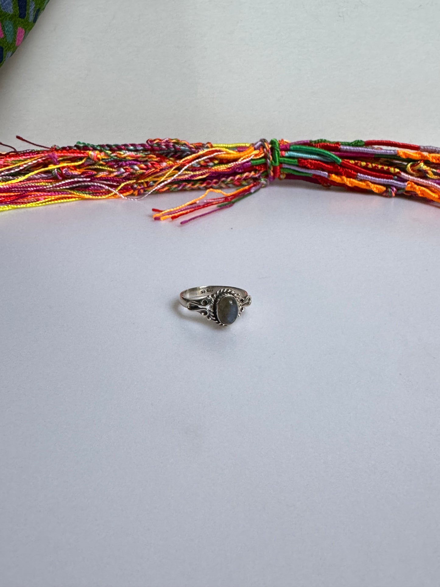 Anello argento 925 labradorite misura 17 - 37SZ