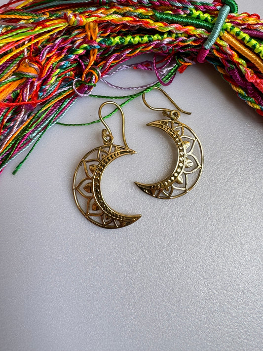 Golden moon boho earrings