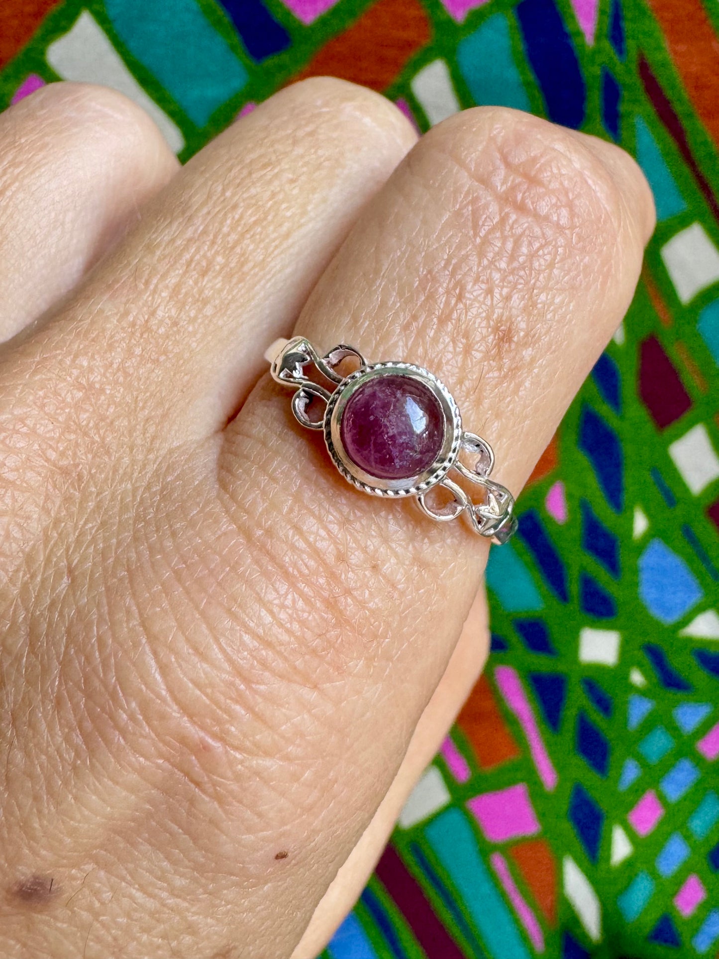 925 silver tourmaline ring size 22 - TA52