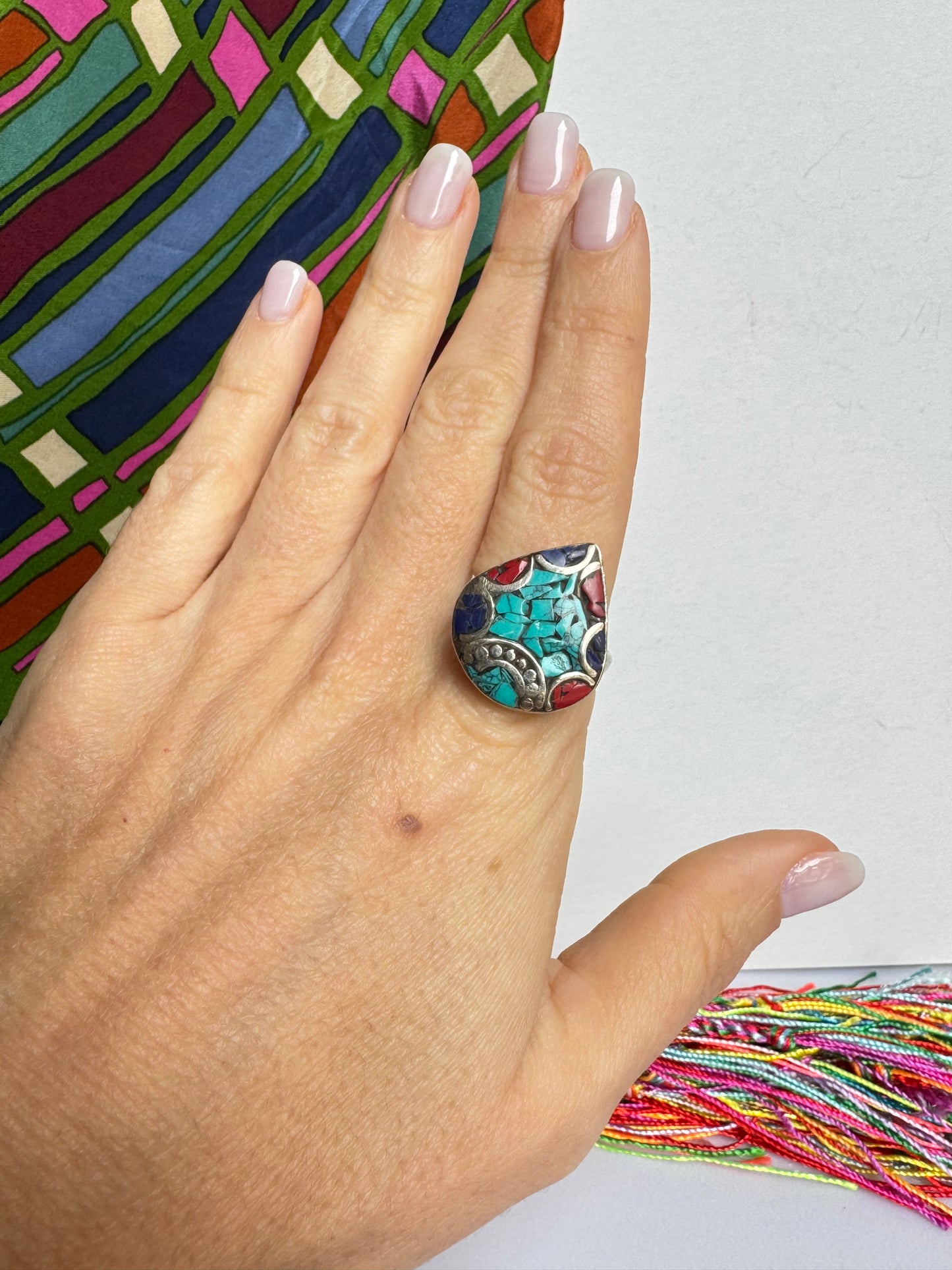 Anello nepalese mosaico
