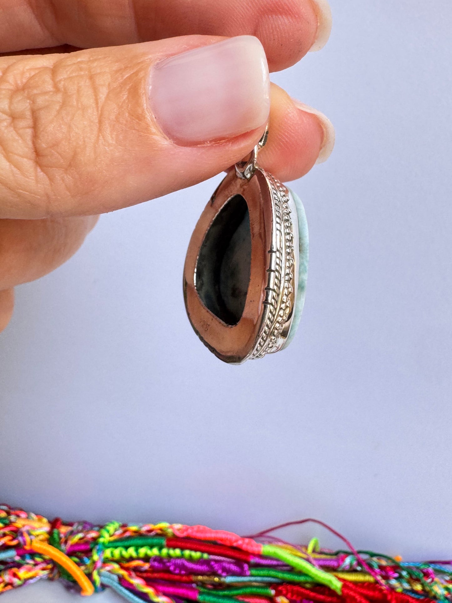 Ciondolo argento 925 larimar 50K