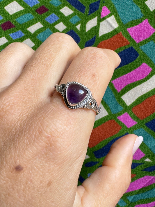 925 silver ring amethyst E71