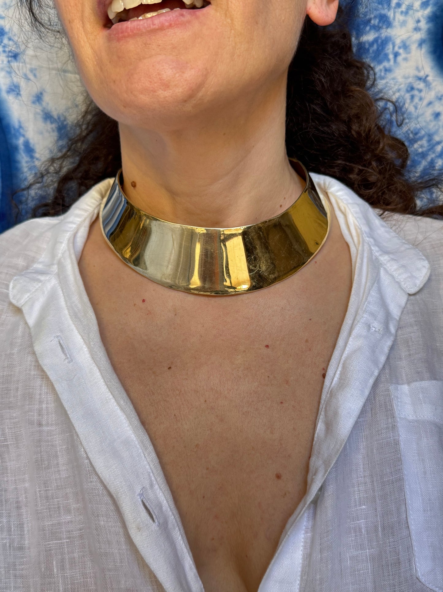 Collarino dorato alto liscio