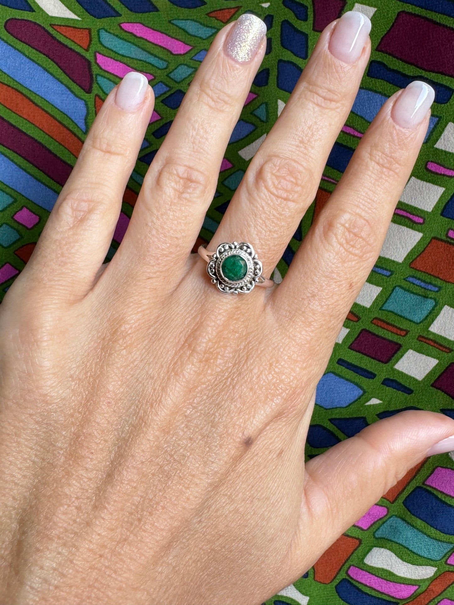 Ring silver925 emerald root Z11