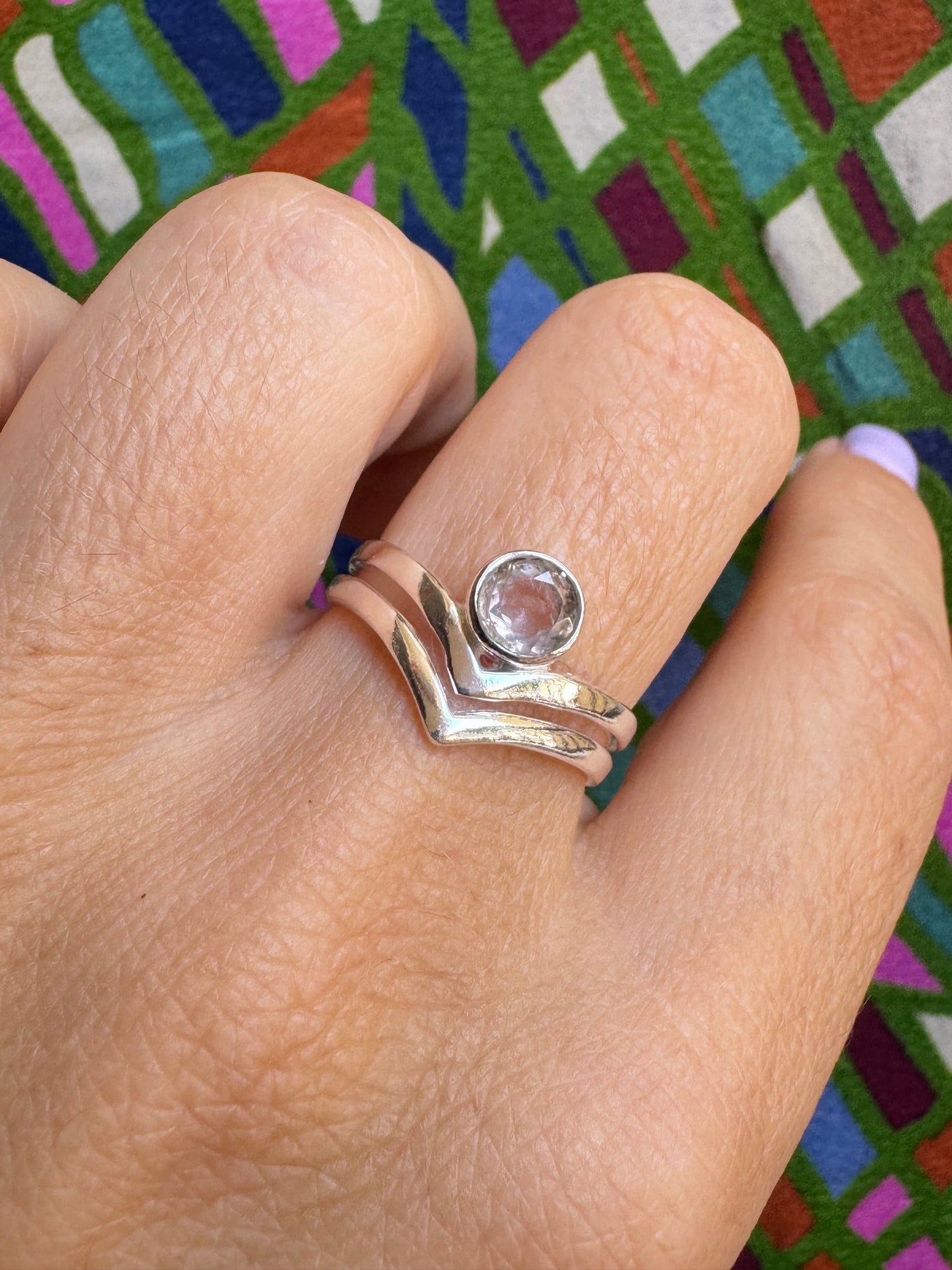 925 Silber Zirkon Ring Größe 16/17 X59