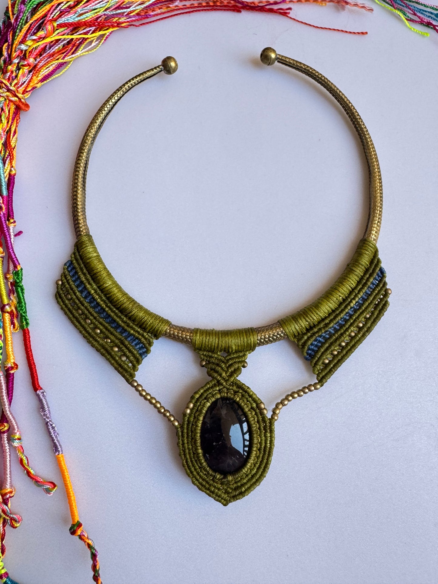Collana macramè viola G