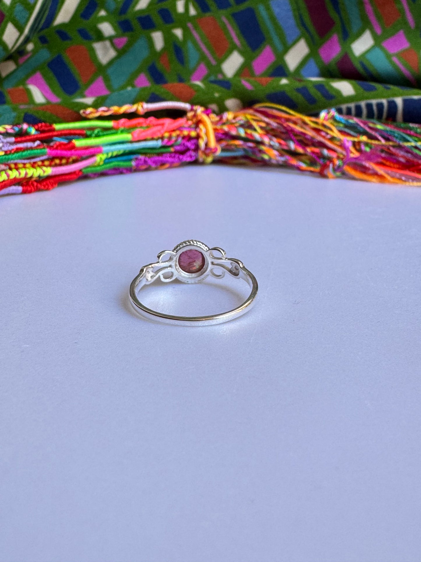 925 Silber Turmalin Ring Größe 22- TA11