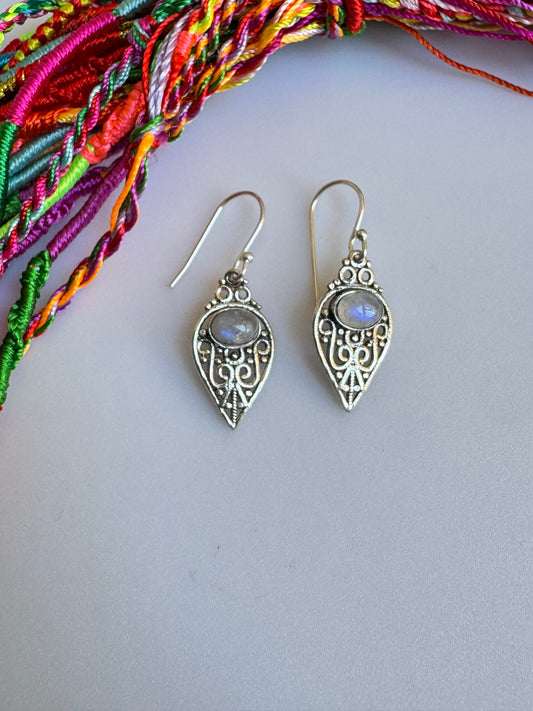 925 silver rainbow moonstone earrings D3