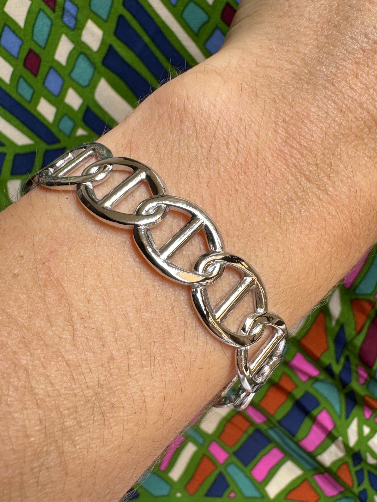 Steel interlocking bracelet