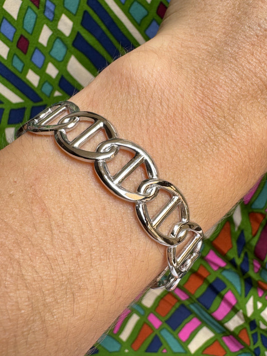 Steel interlocking bracelet