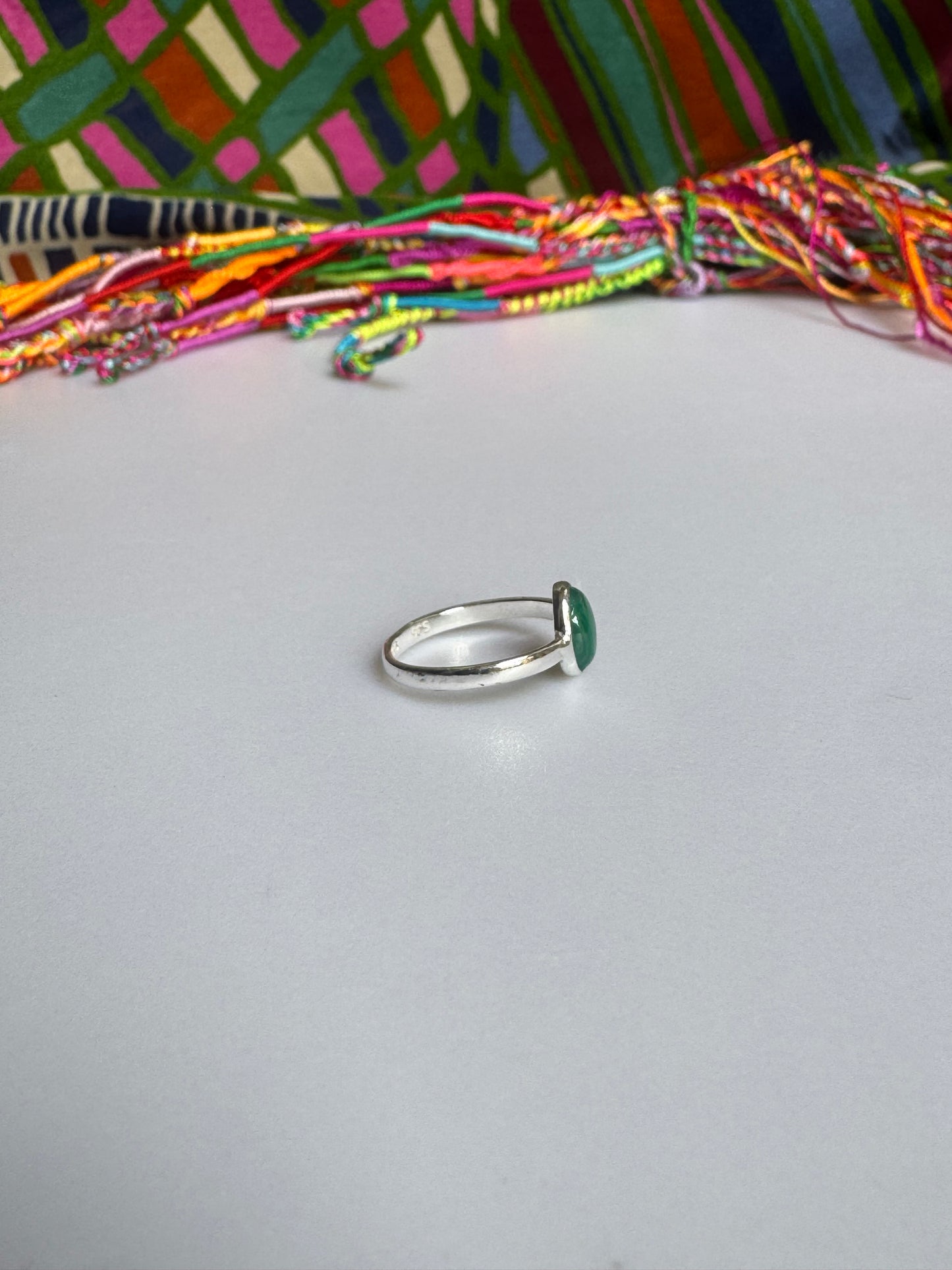 925 silver malachite ring size 11/12- G19