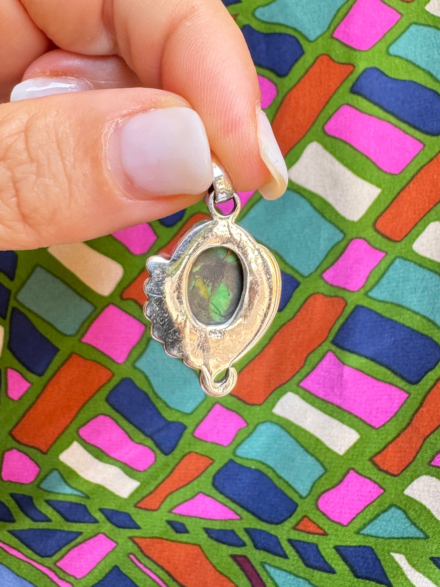 925 silver copper turquoise C11 pendant