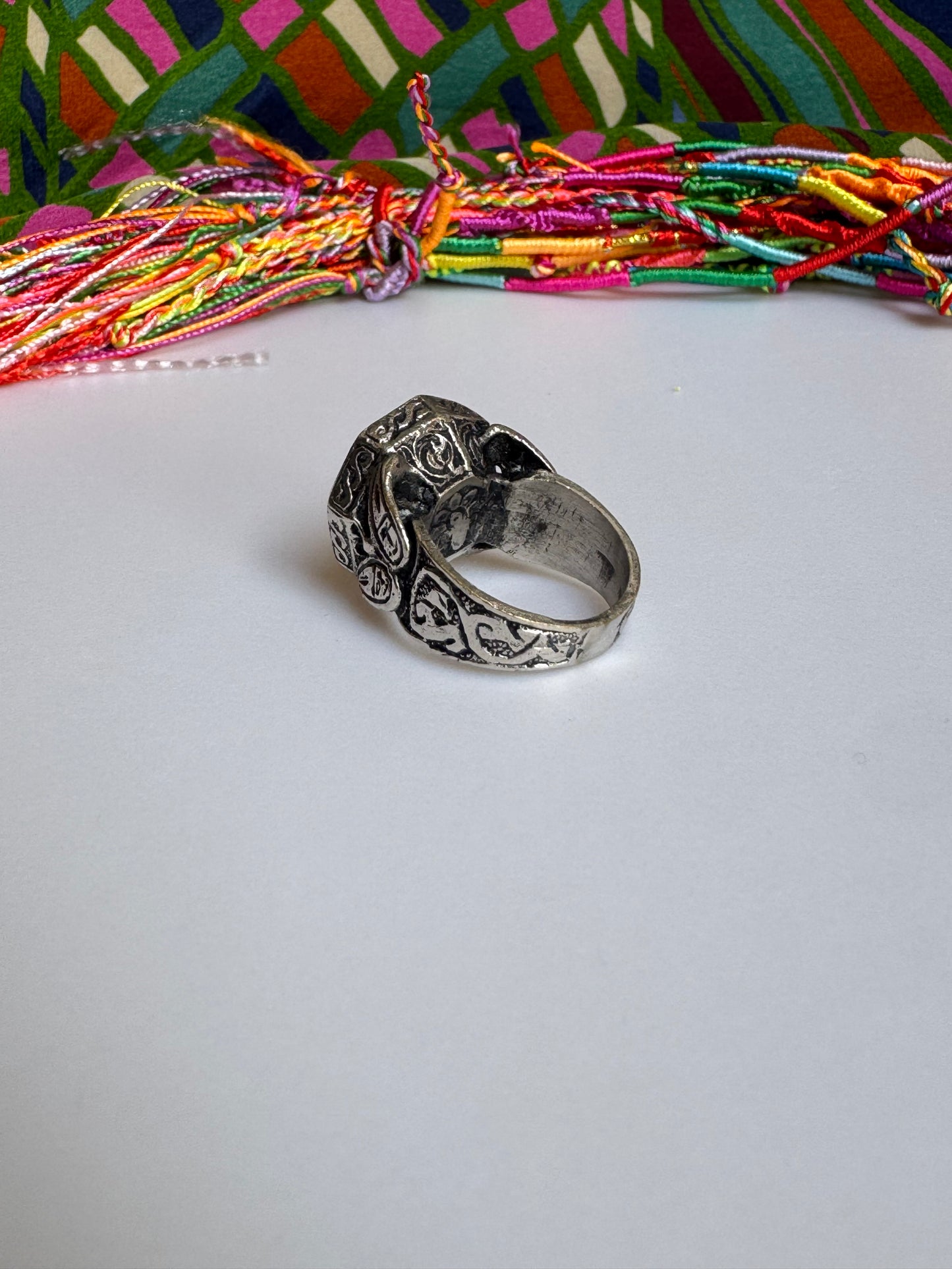 Antique vintage agate stone ring