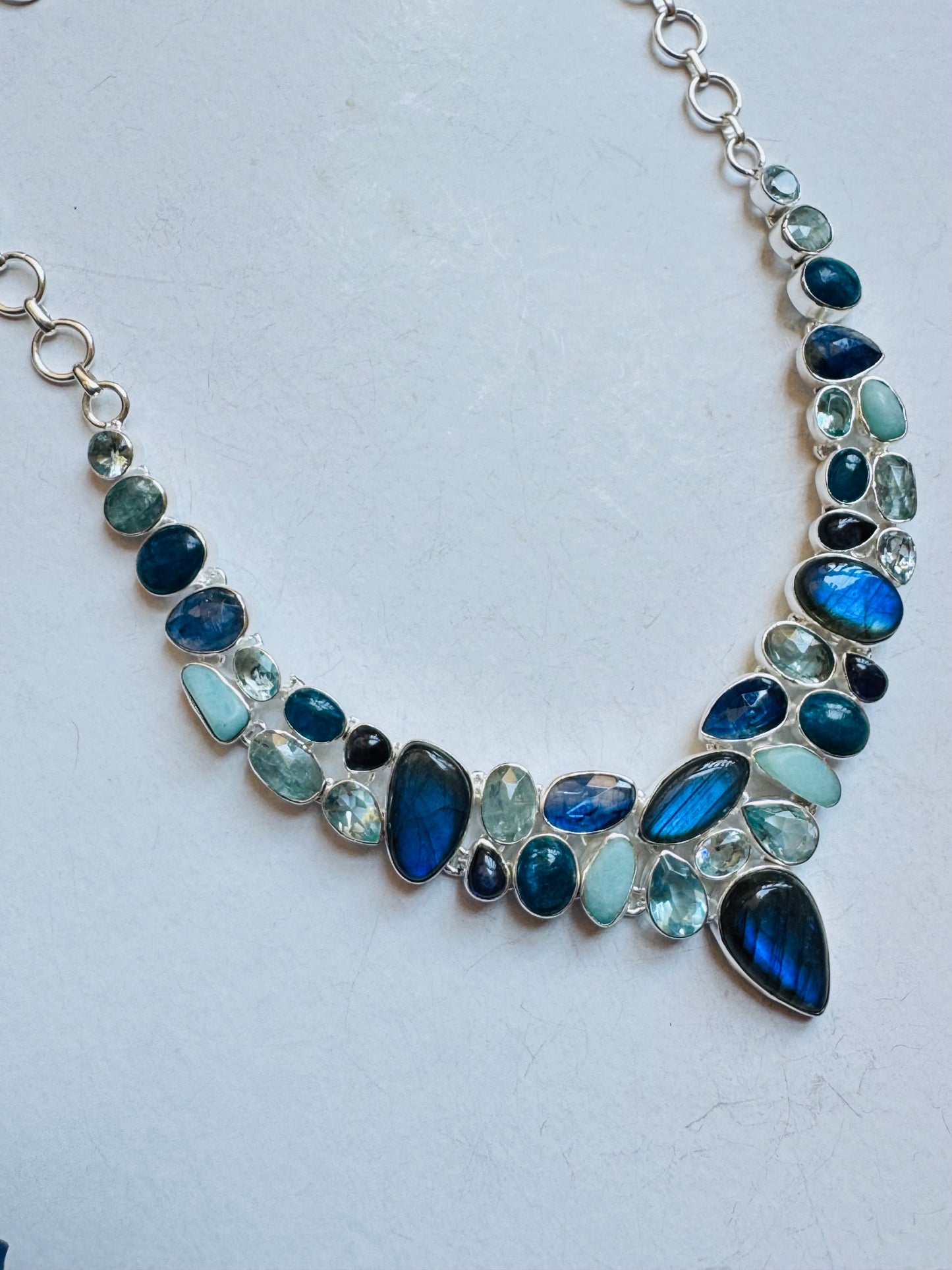 Collana argento 925 multipietra 33k