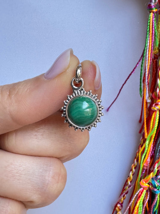 Ciondolo argento 925 malachite V1