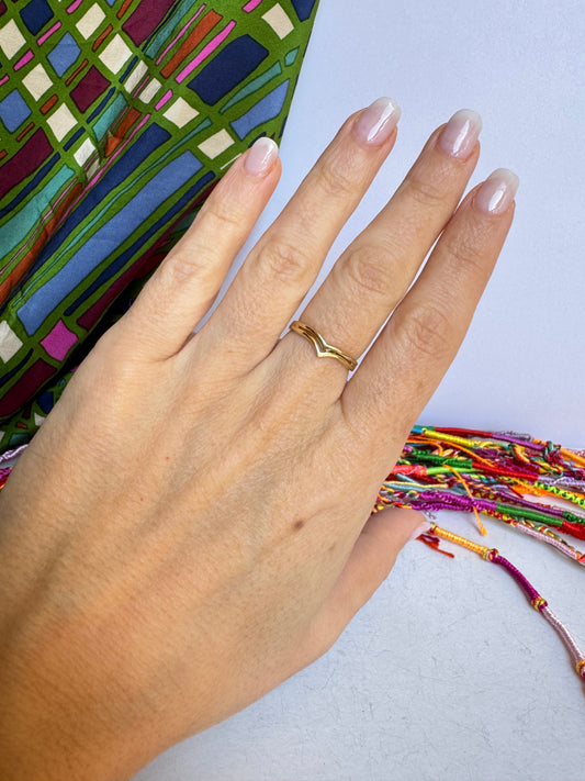 Anello boho dorato v
