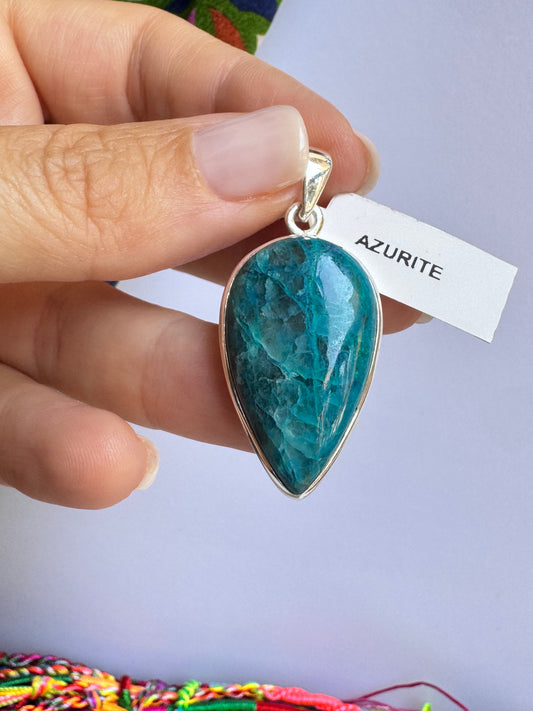 Ciondolo argento 925 azzurrite 39K