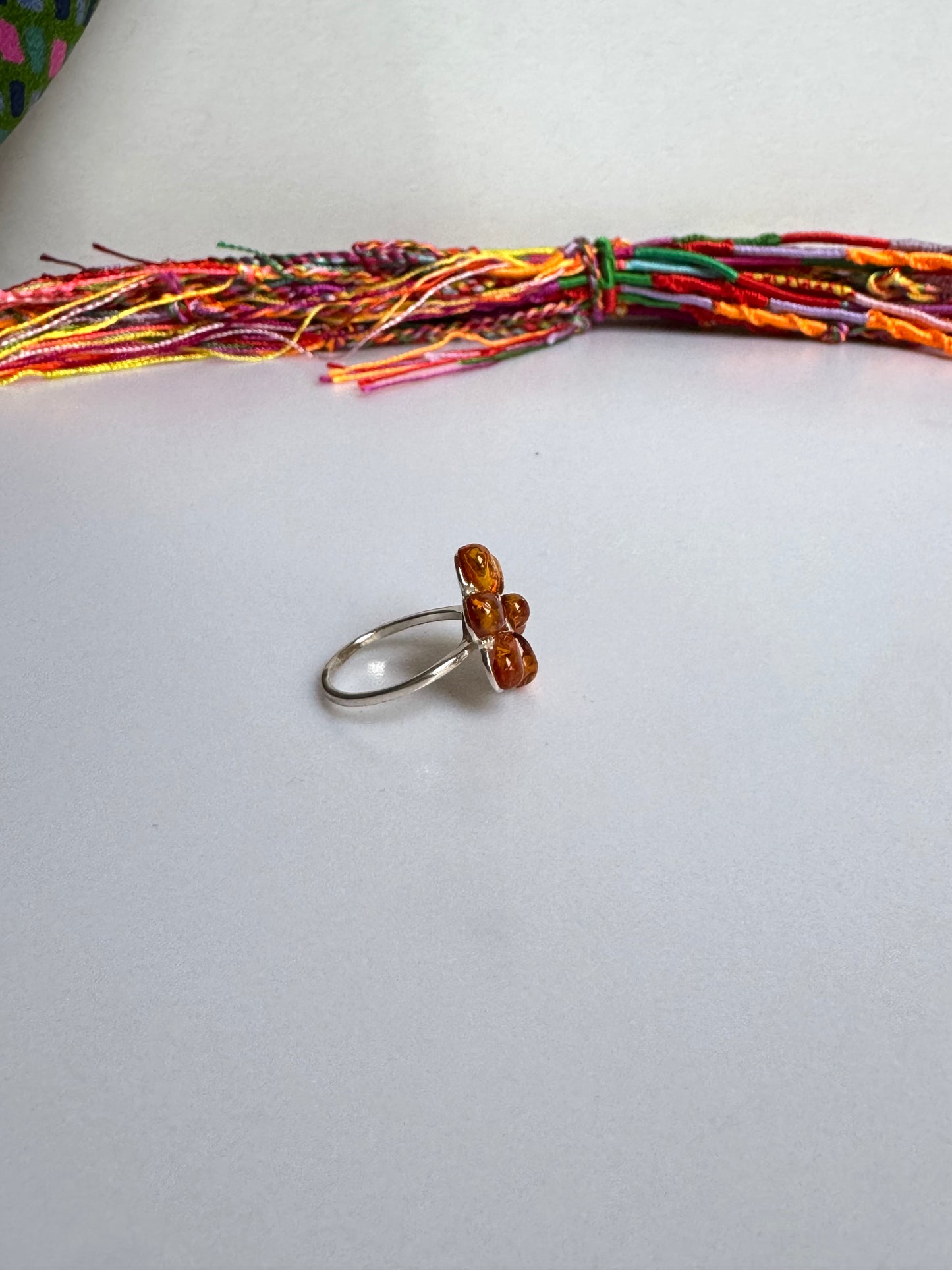 Anello argento 925 ambra misura 14 - 15AMB