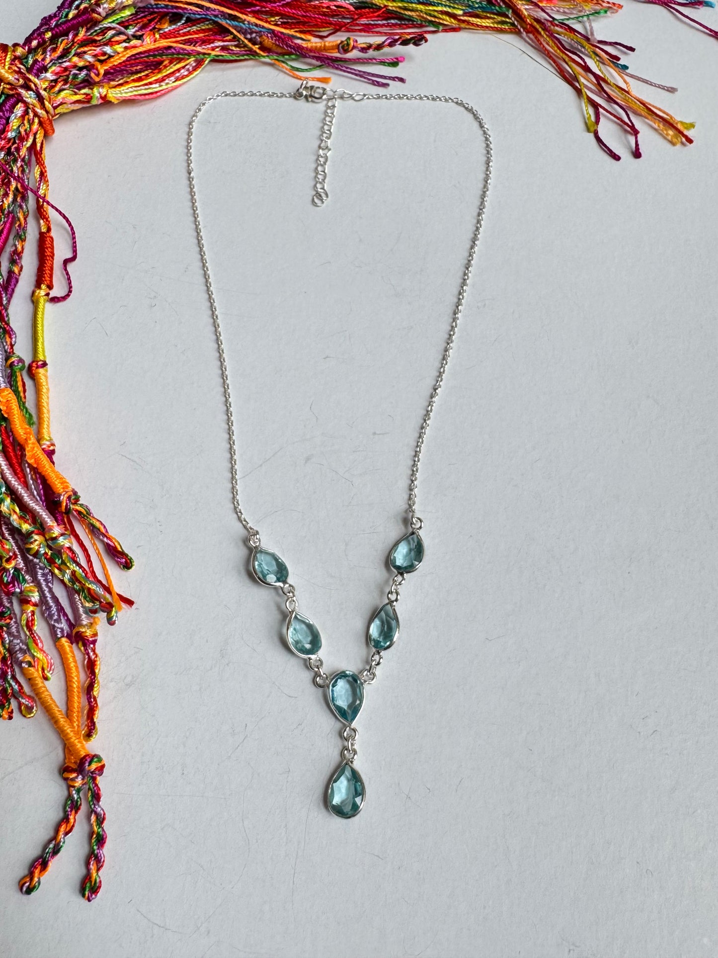 Collana argento 925 acquamarina