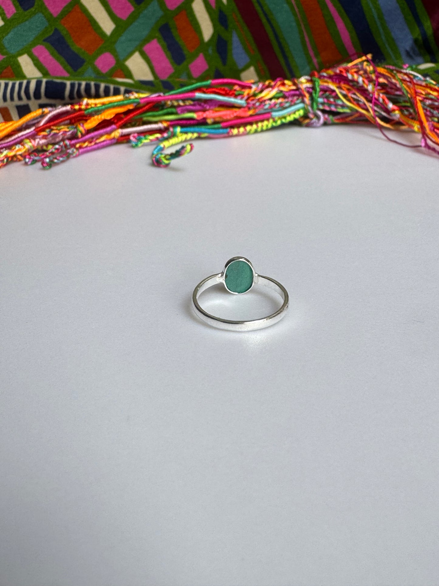 925 silver malachite ring size 11/12- G19