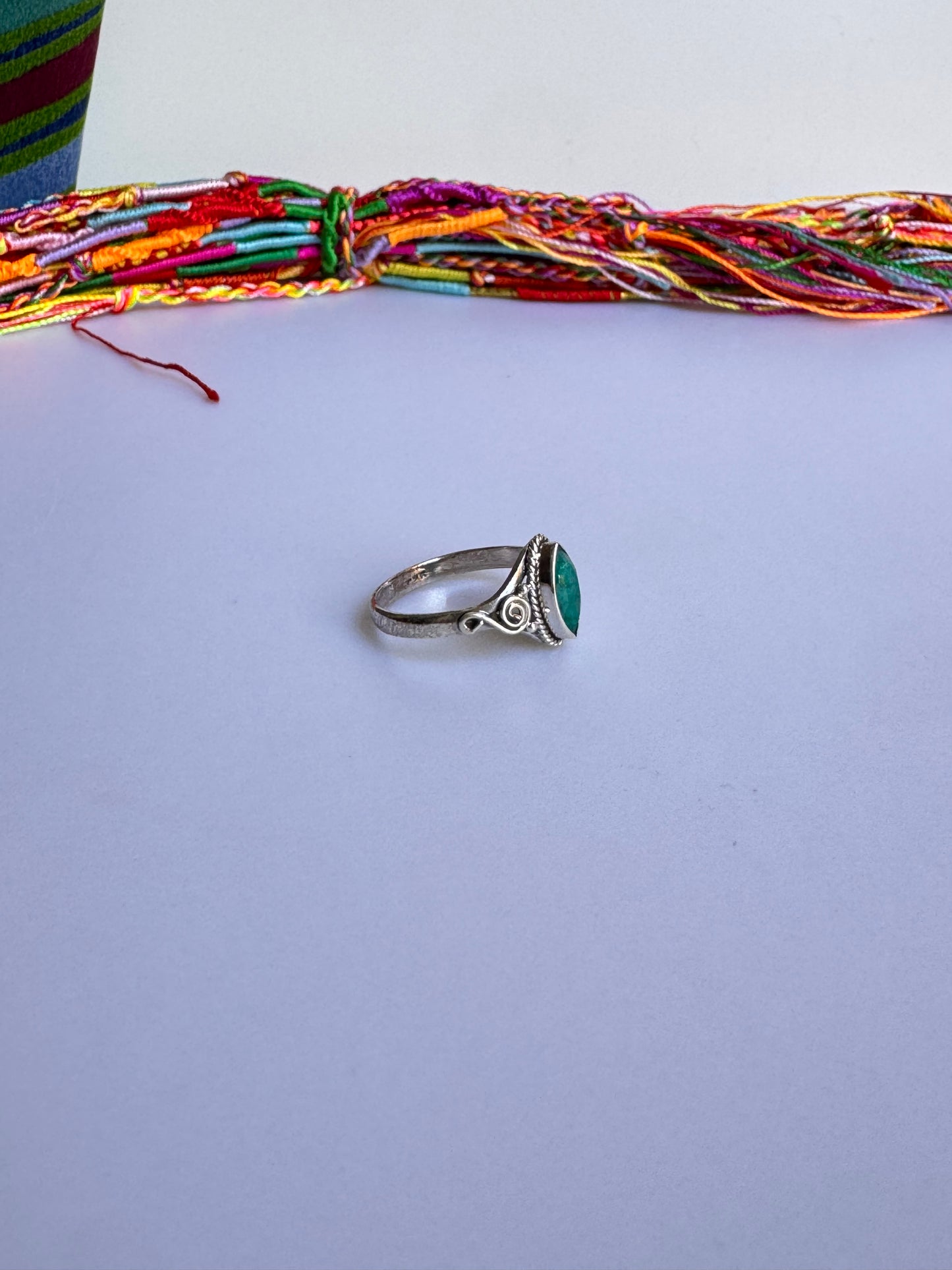 Anello argento 925 radice di smeraldo misura 20 M8