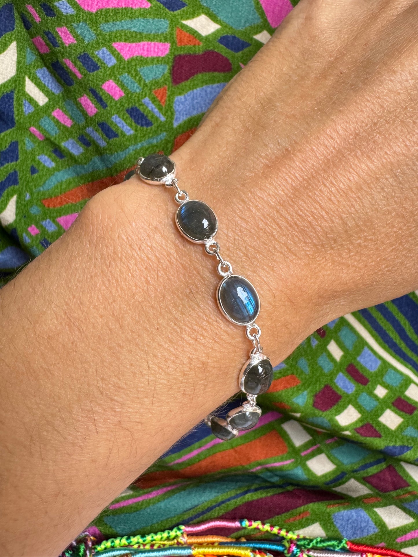 925 silver labradorite bracelet B68