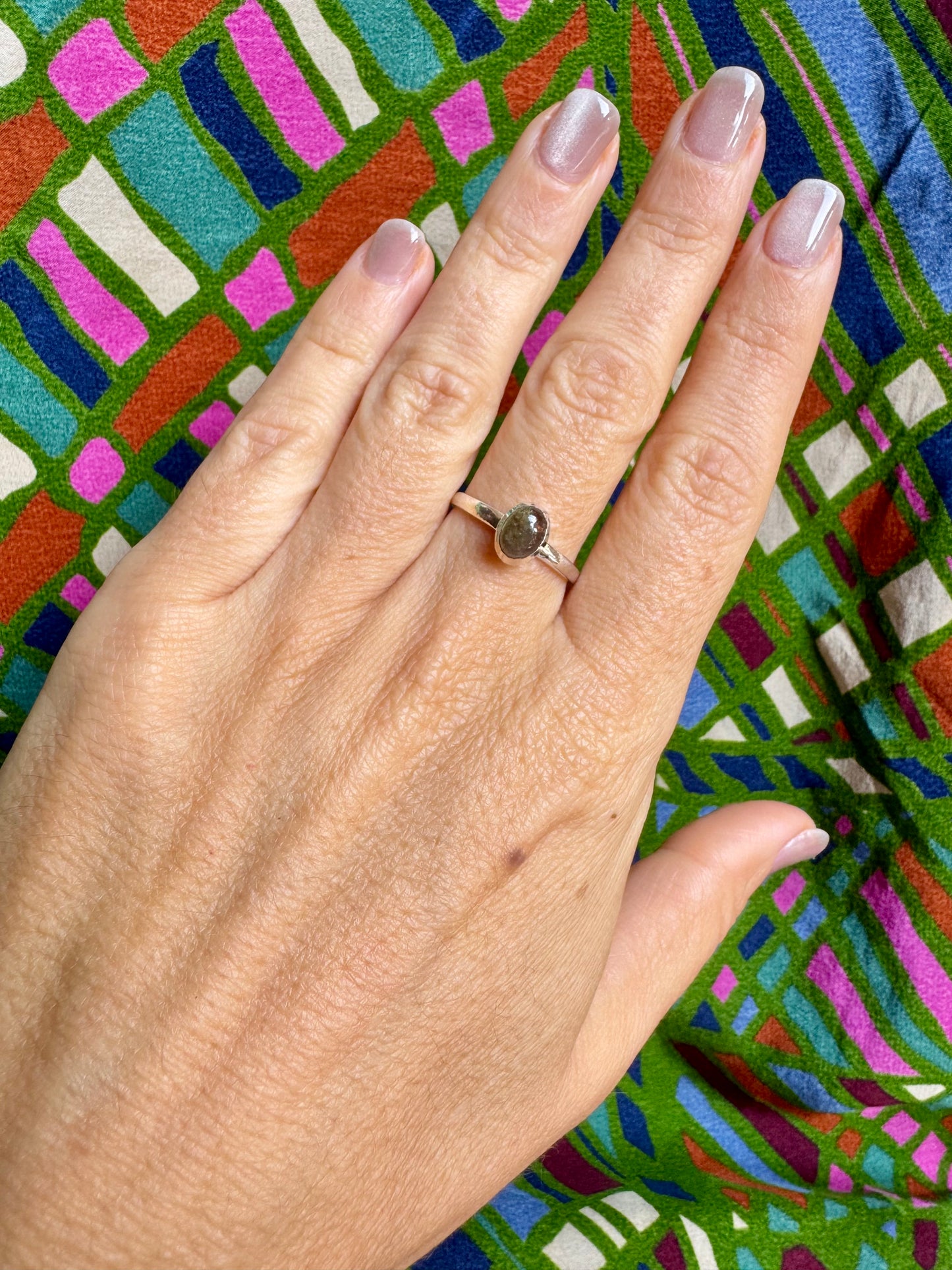 925 silver tourmaline ring size 18 - TA41