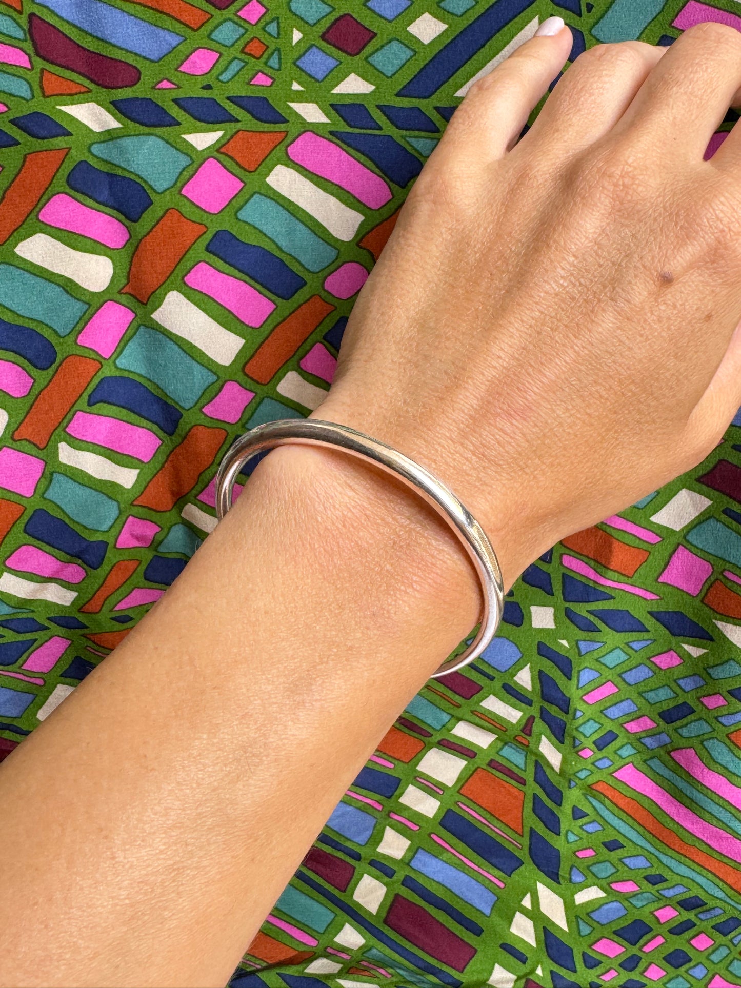 Smooth silver boho bracelet