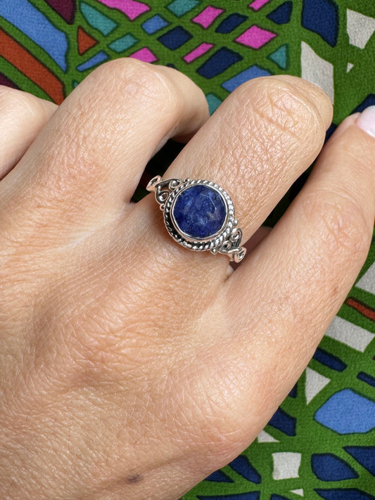 925 silver ring lapis lazuli size 13/14- Z12