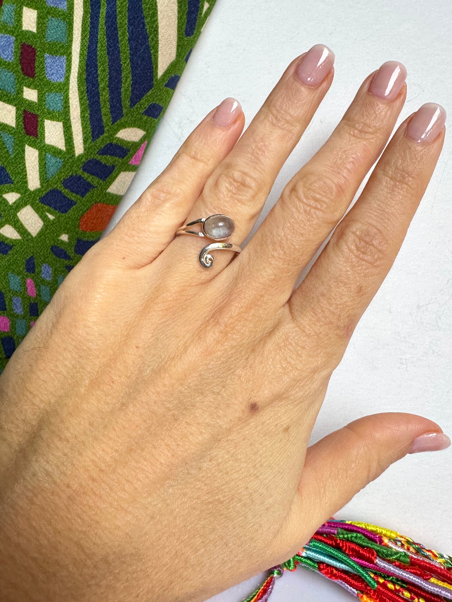 Anello argento 925 regolabile acquamarina misura 12 - 3SZ