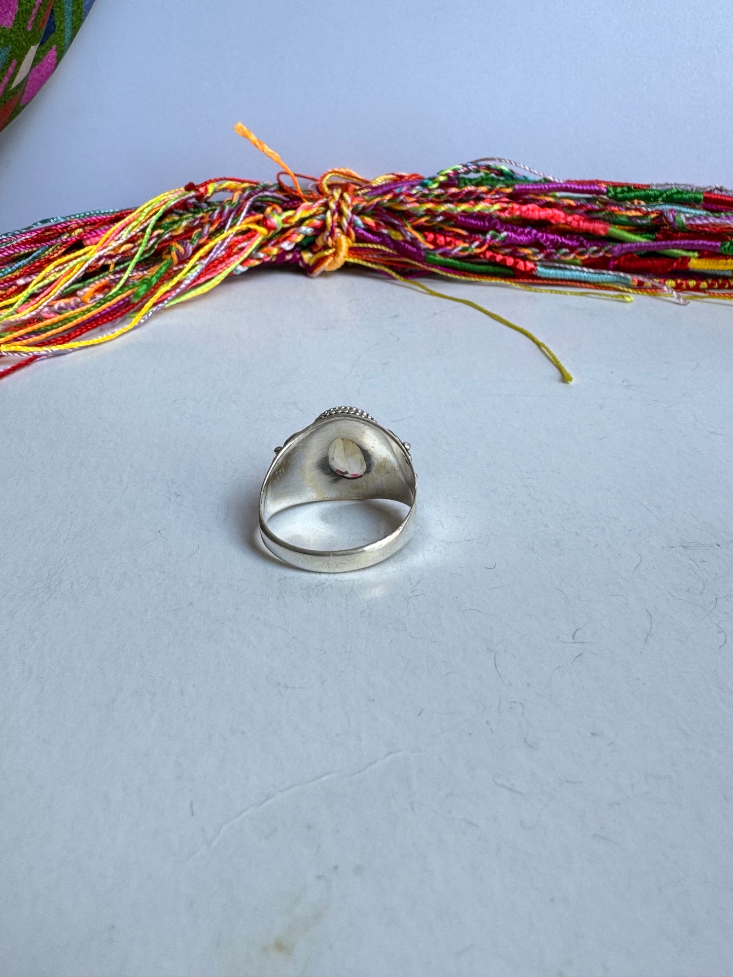 Anello argento925 misura 23 quarzo citrino C2