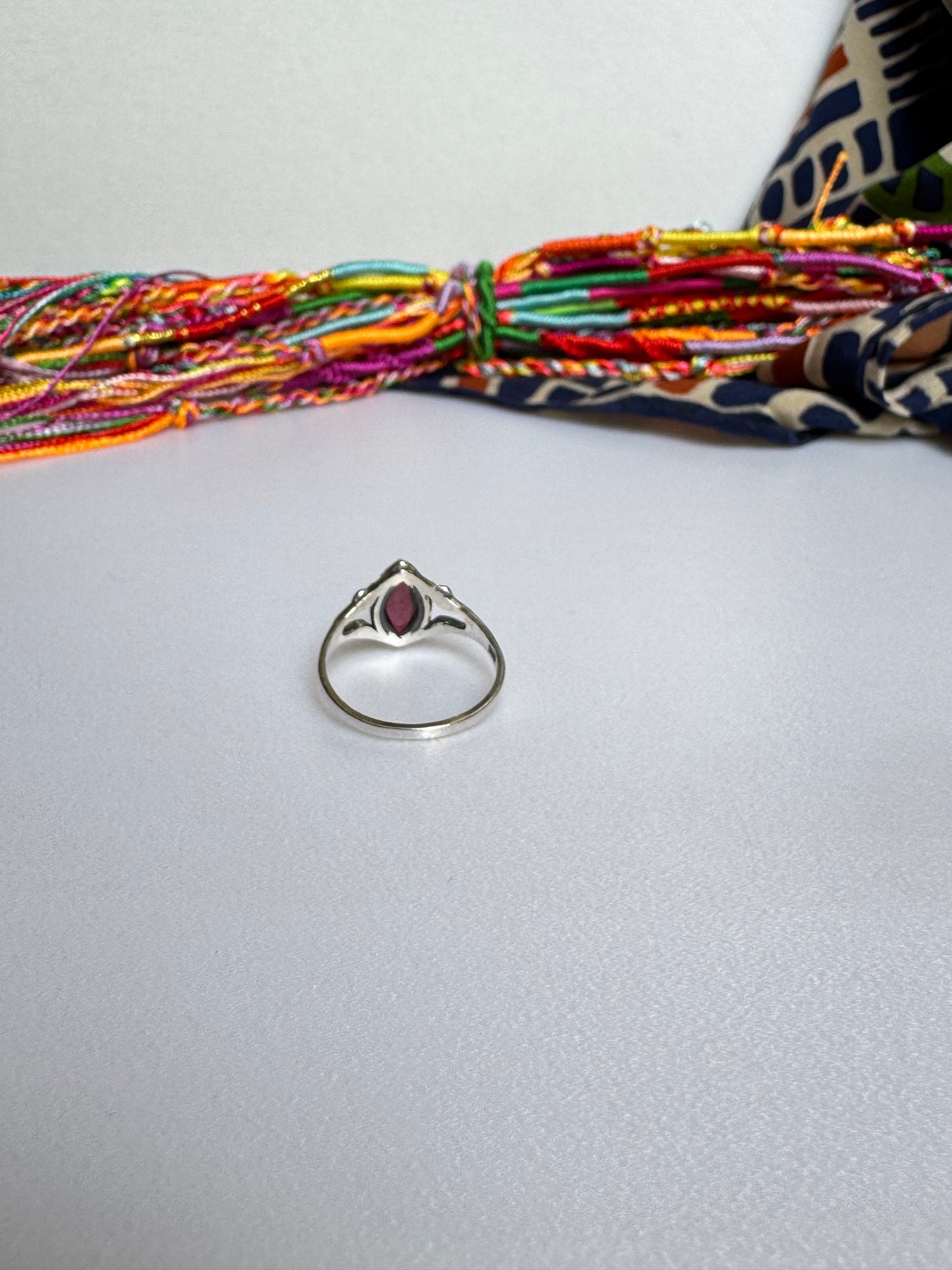 Anello argento 925 granato misura 17 - 3GR