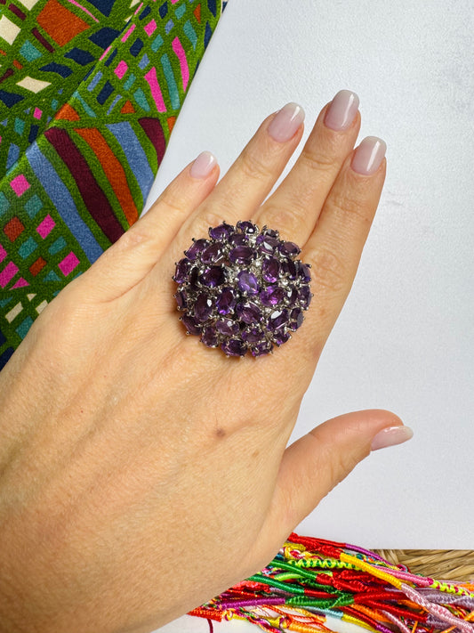 Anello argento 925 ametista misura 14 - 12AME