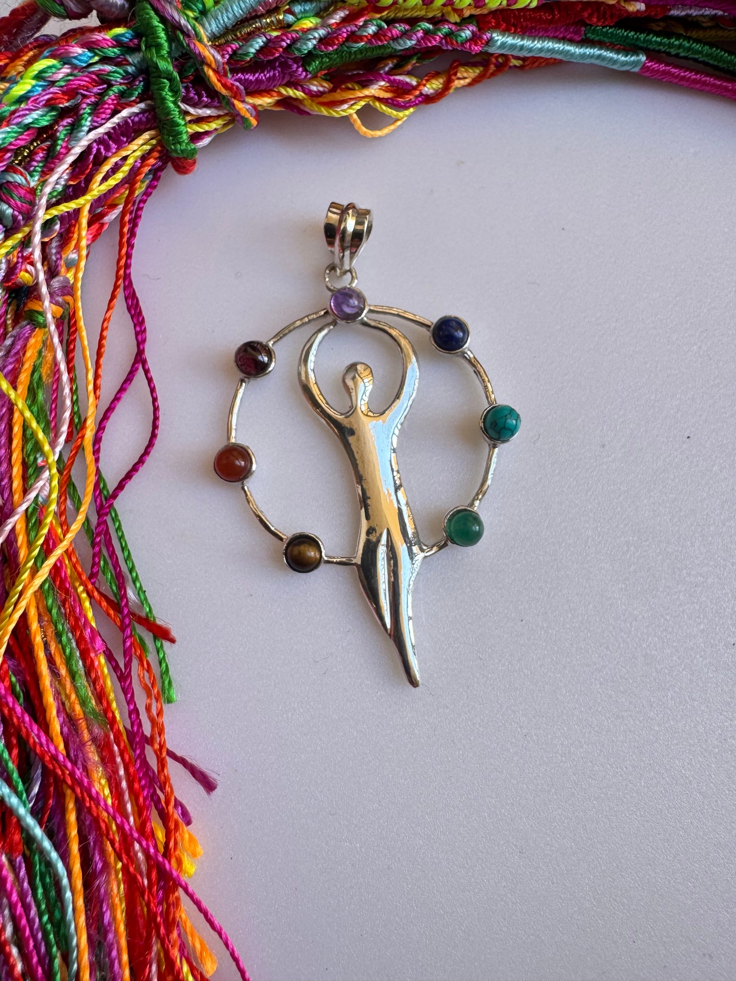 925 silver pendant 7 chakras