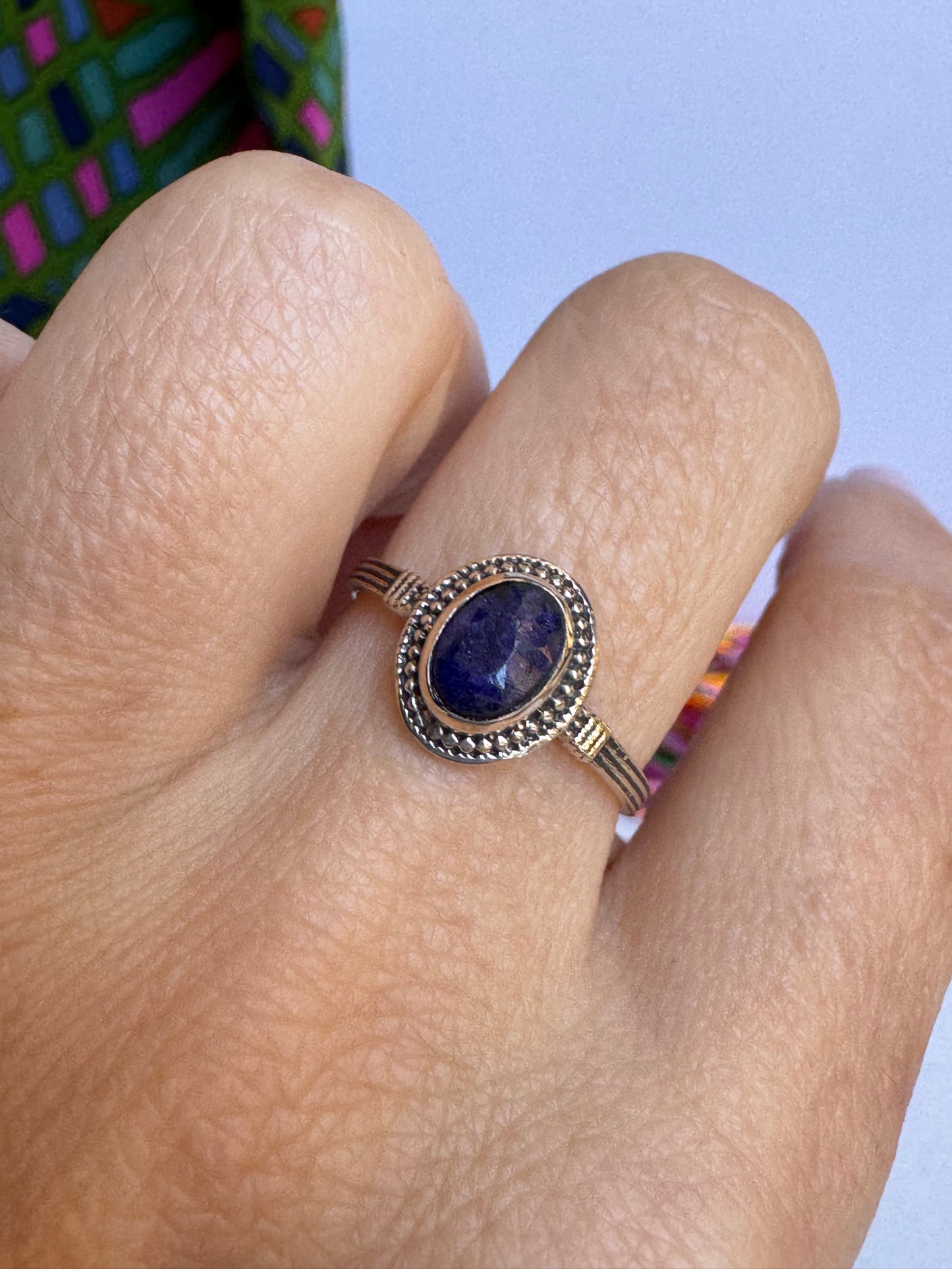 Anello argento925 lapislazzuli misura 16/17 - LP6