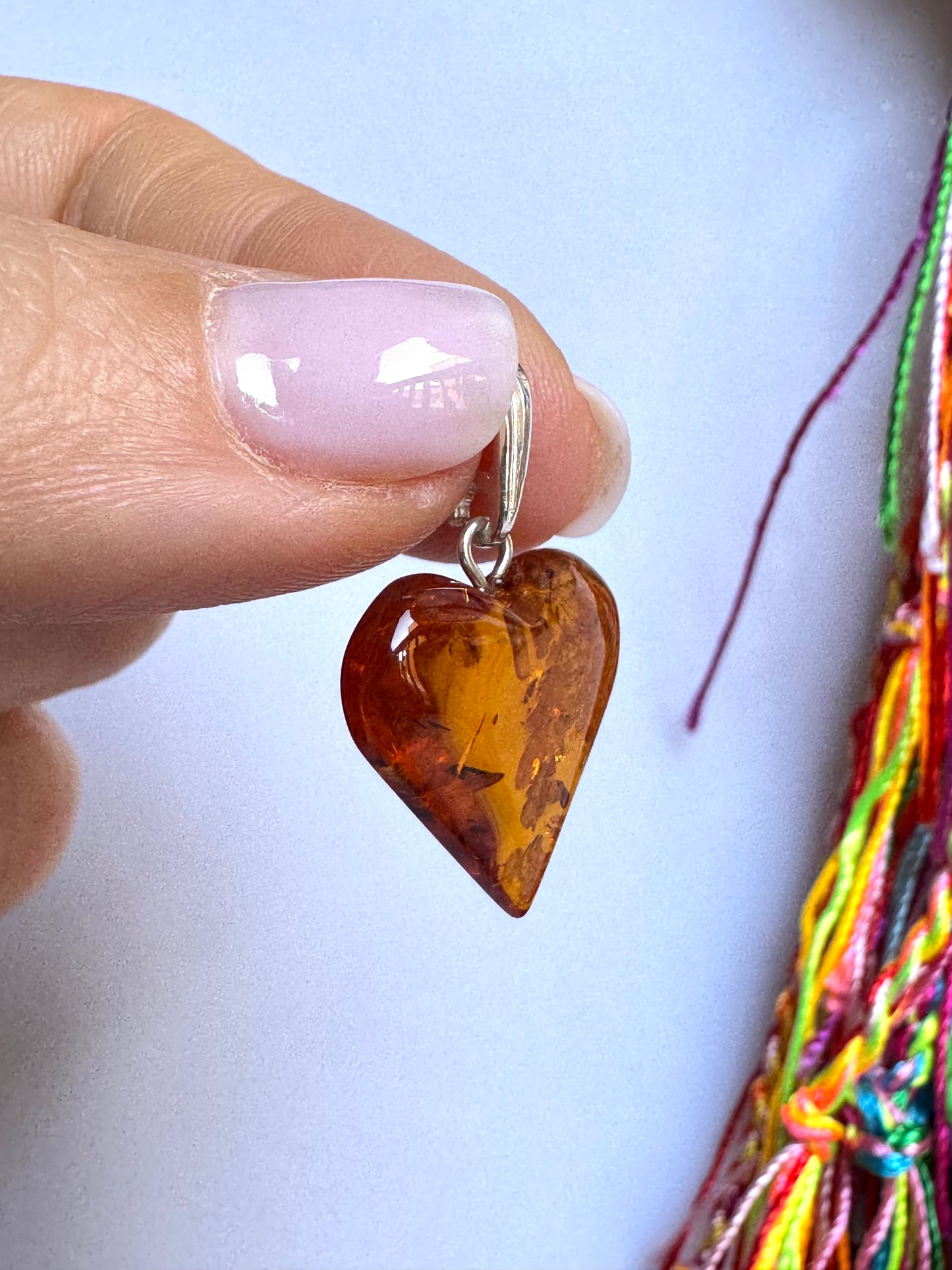 Pendente ciondolo argento925 ambra V2