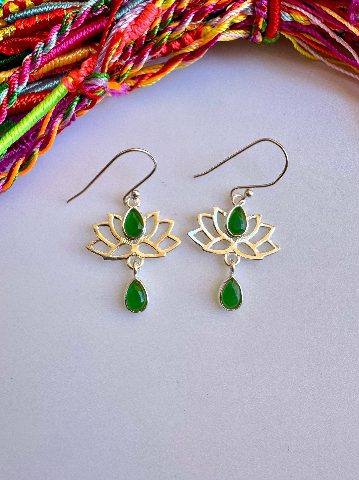 Orecchini argento925 onice verde D42