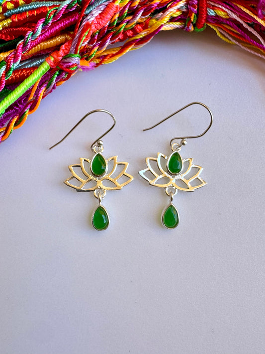 Orecchini argento925 onice verde D42