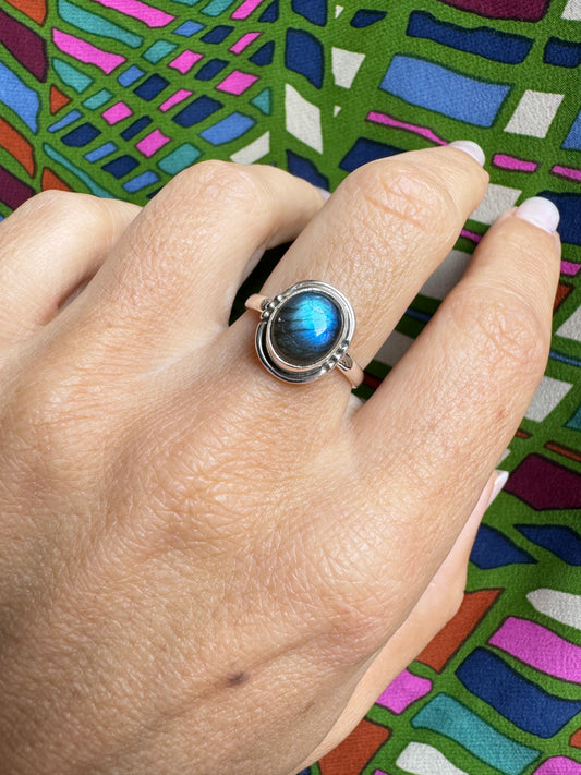 Labradorite Silver Ring Z28