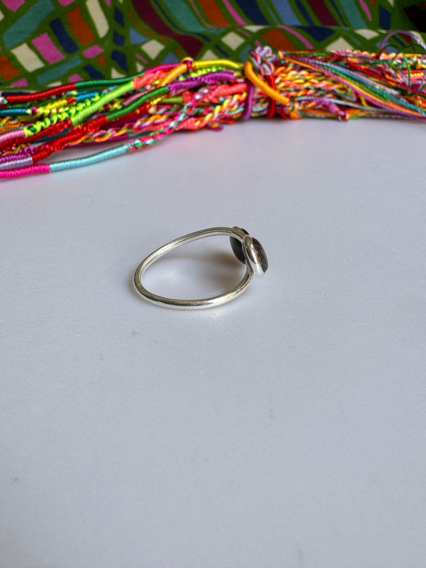 925 silver ring with adjustable tourmaline, size 18 - TA33