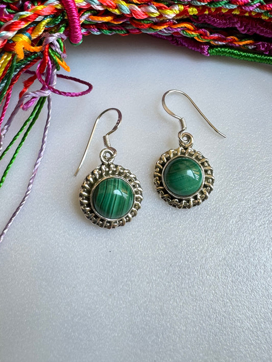 Malachite 925 silver earrings