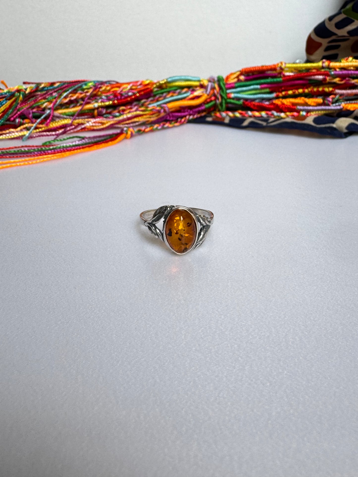 Anello argento 925 ambra misura 20 - 8AMB