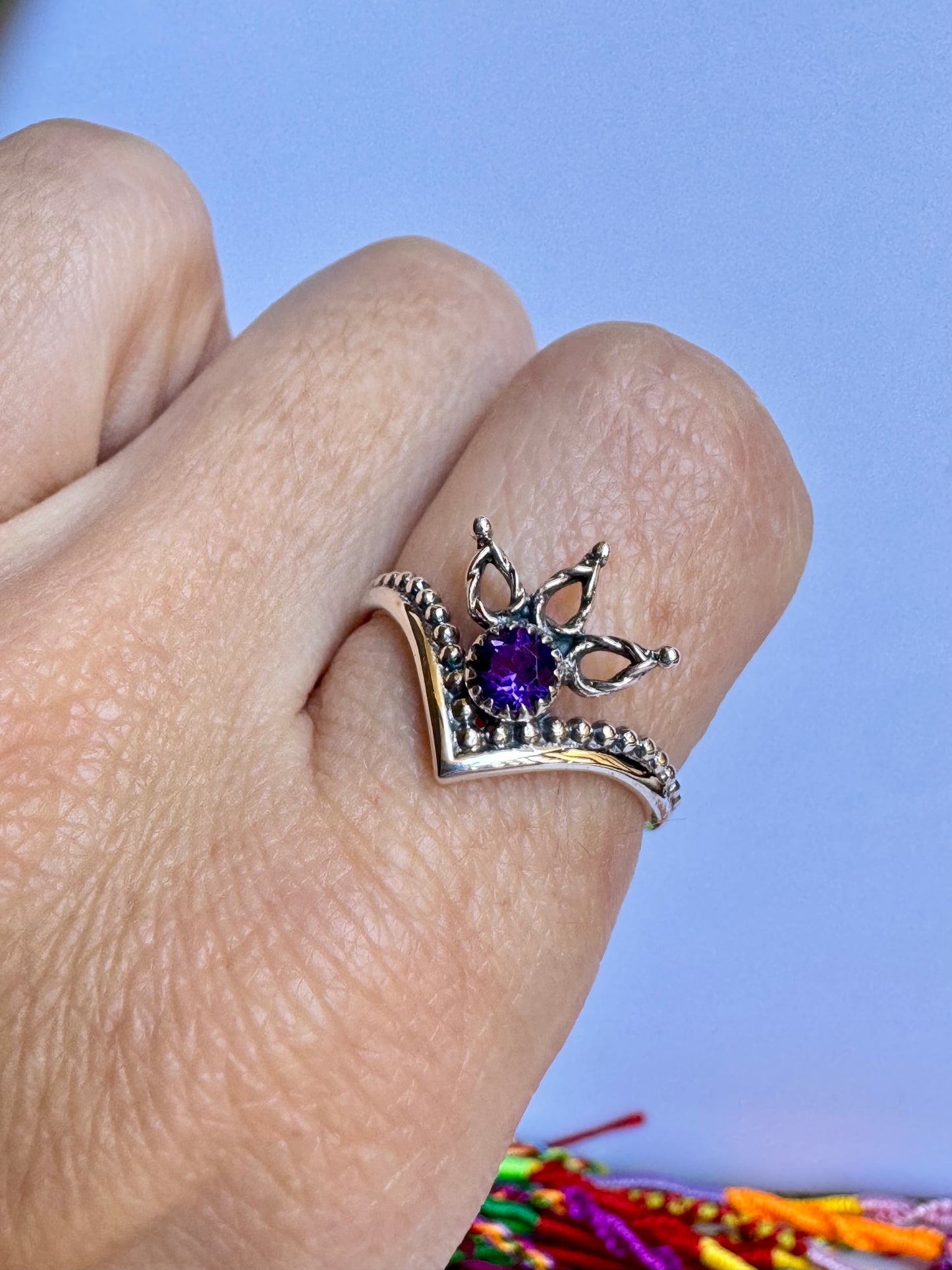 Anello argento 925 ametista misura 18/19 - 10UM