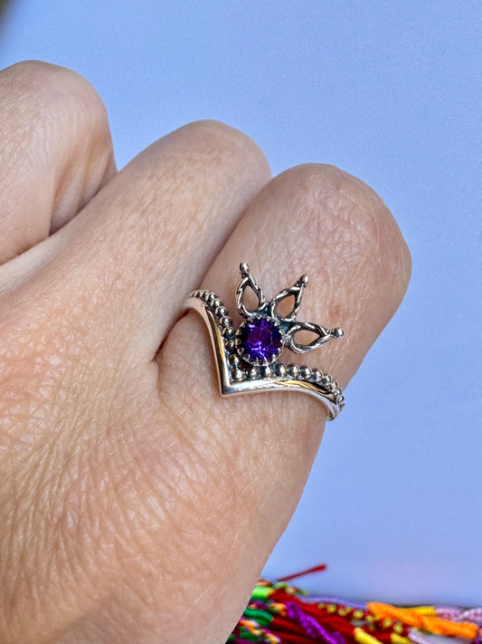 Anello argento 925 ametista misura 18/19 - 10UM