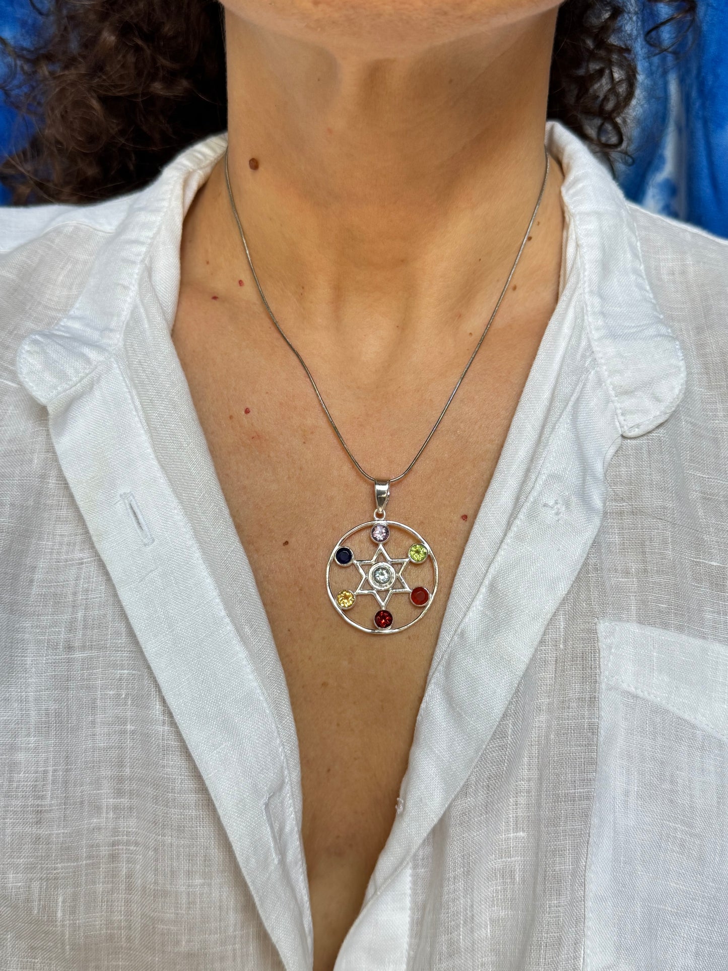 925 silver pendant 7 chakra F36