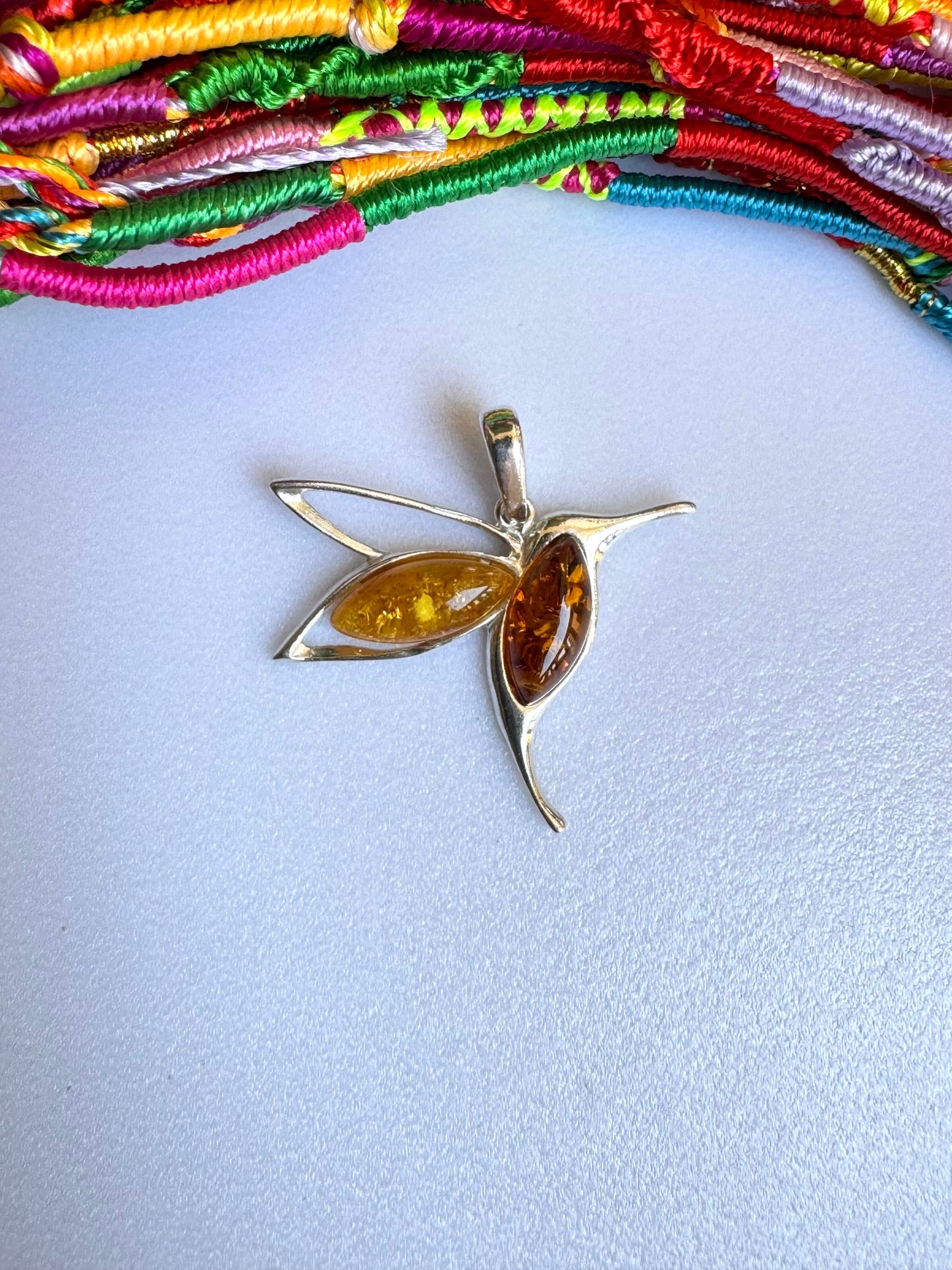 C16 amber 925 silver pendant