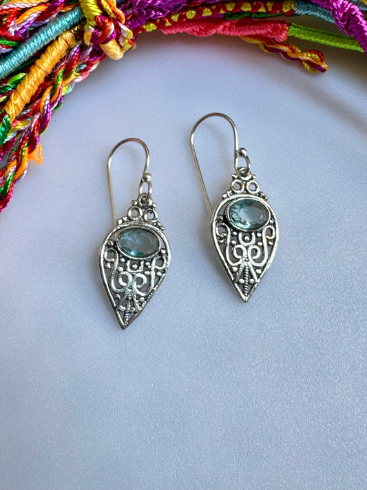 Orecchini argento925 acquamarina O22