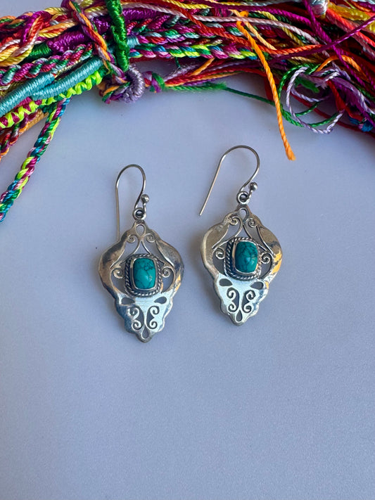 925 silver turquoise howlite earrings R55